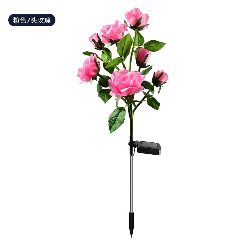 LED Solar Simulation Rose Flower