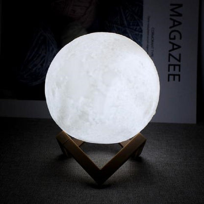 LED Night Light 3D Print Moon Lamp 8CM Battery Powered