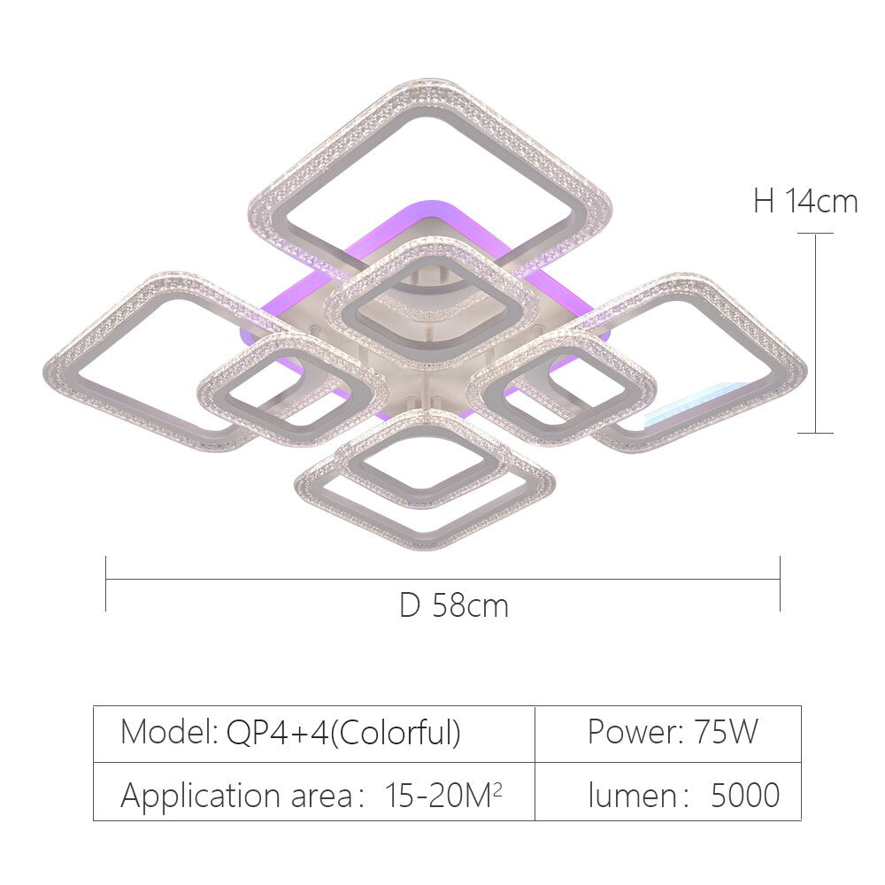 modern led chandelier with remote control acrylic