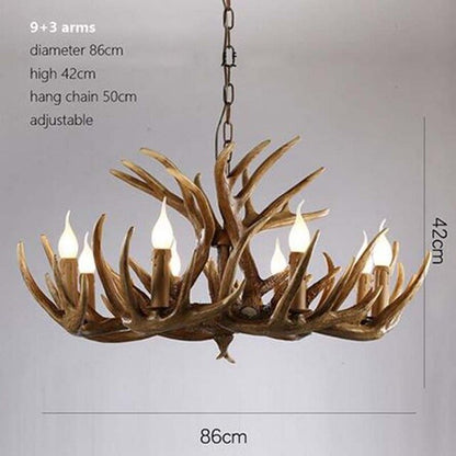 Retro Resin Antler Pendant chandelier