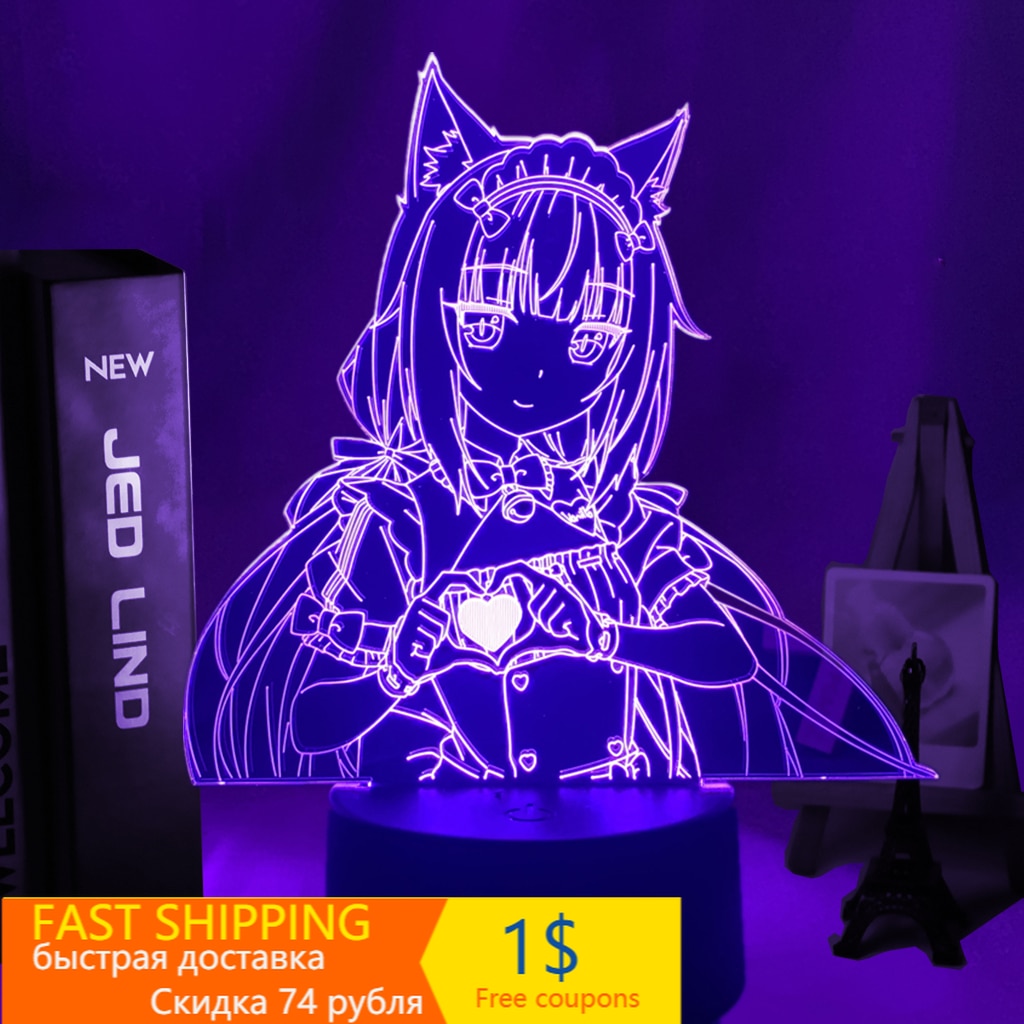 Anime Led Light Nekopara Vanilla for Bedroom Decor Night