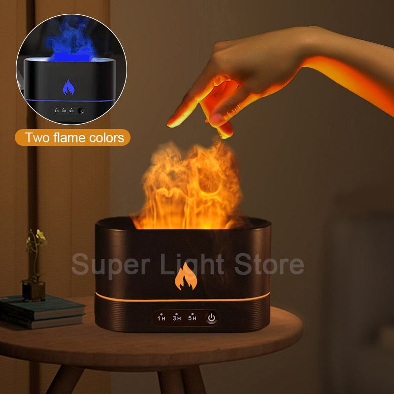 Flame Night Light Humidifier Atmosphere Desk Lamp