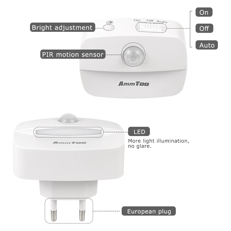 Wireless LED Motion Sensor Night Light Plug In