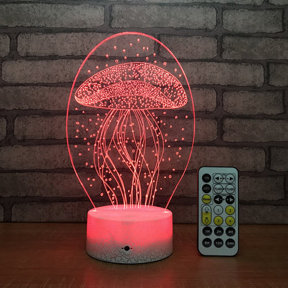 Jellyfish 3D Lamp Unique Creative Product Nightlight Seven-color