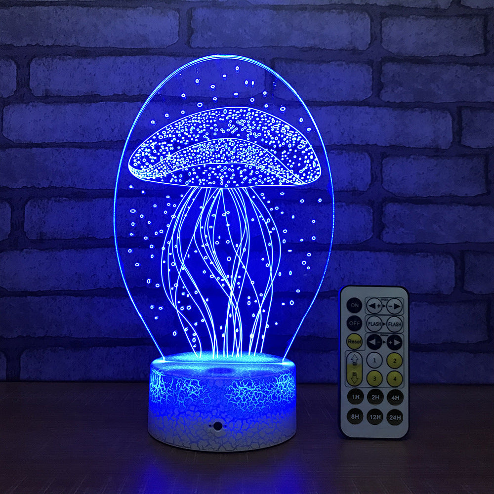 Jellyfish 3D Lamp Unique Creative Product Nightlight Seven-color