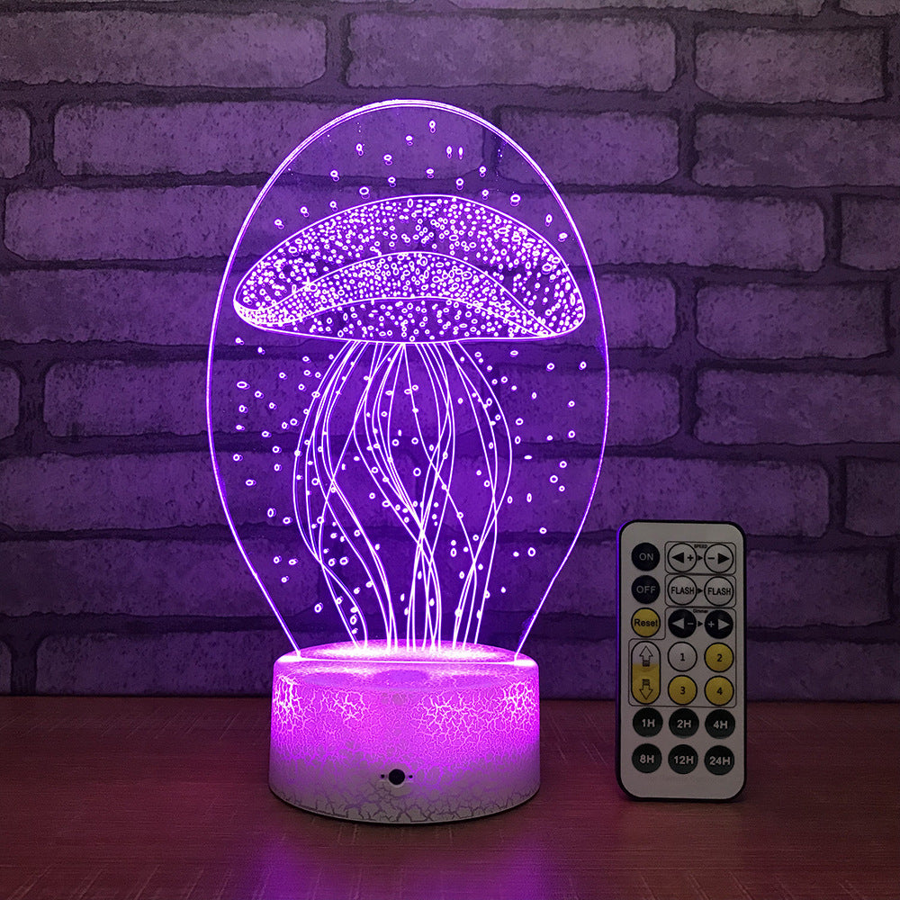 Jellyfish 3D Lamp Unique Creative Product Nightlight Seven-color