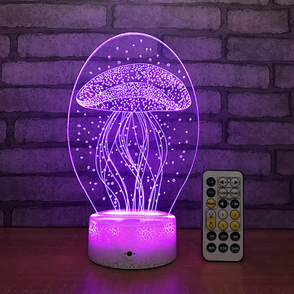 Jellyfish 3D Lamp Unique Creative Product Nightlight Seven-color