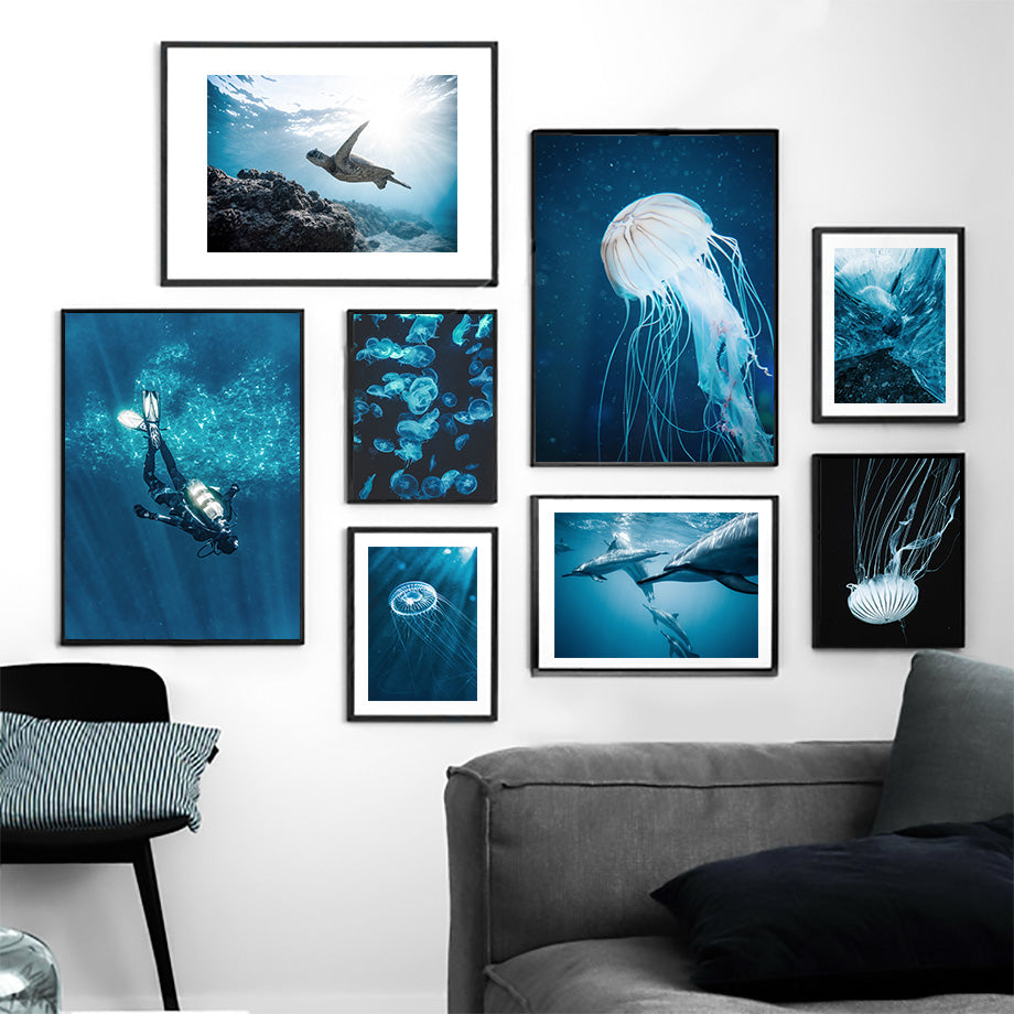 Scandinavian Dolphin wall decoration Jellyfish