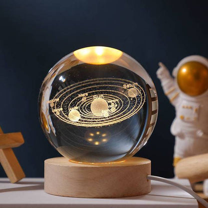 Crystal ball Night Light Crystal lamps Astronaut Planet Globe 3D Laser Engraved