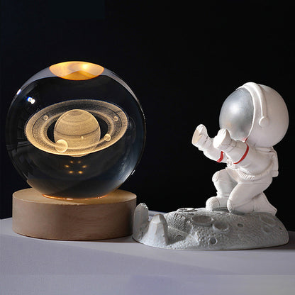 Crystal ball Night Light Crystal lamps Astronaut Planet Globe 3D Laser Engraved