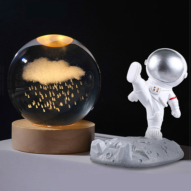 Crystal ball Night Light Crystal lamps Astronaut Planet Globe 3D Laser Engraved