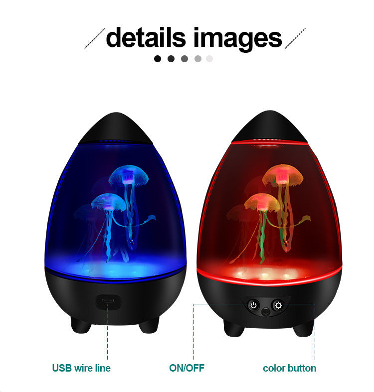 Jellyfish Lava Lamp Mute Simulation Jellyfish Lamp Night Mood Light USB Eye