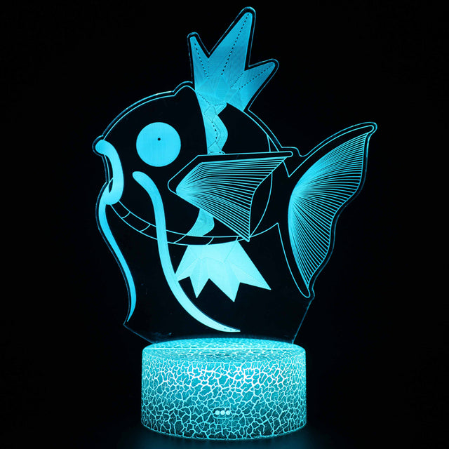 Acrylic Table Lamp 3D Illusion Jellyfish Fish Pattern