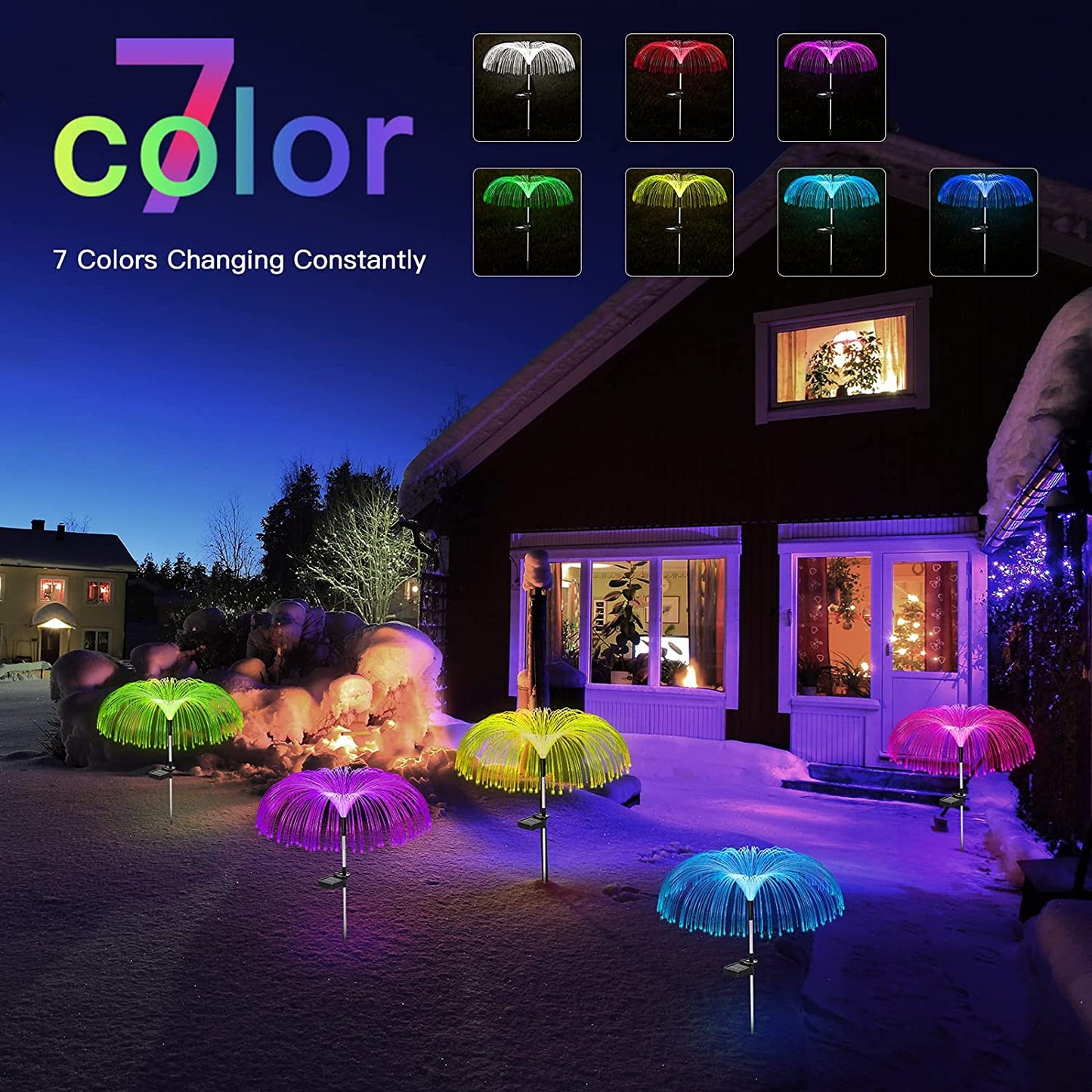 Flash Pathway outdoor lamp jellyfish Light 7 Color Solar Led Jellyfish Lamp