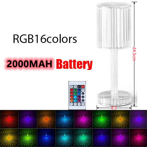 16 Color Touch Remote Table Lamps Crystal Lamp