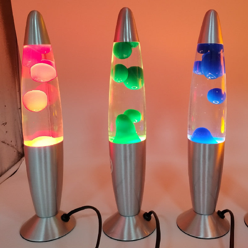 Metal Base Wax Lava Lamp 3D Rocket Multi Color Night